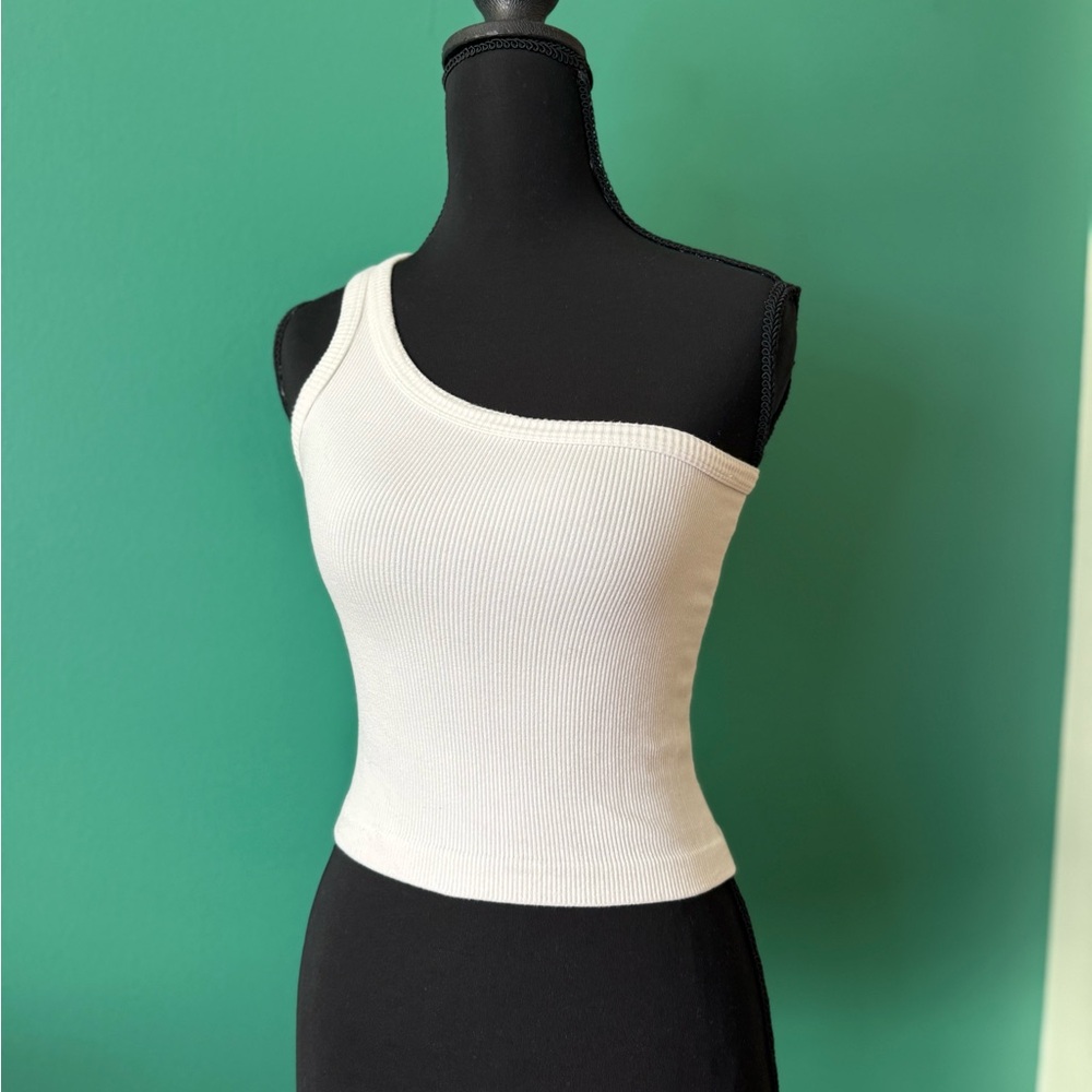 By Together Off-White Asymmetrical Tank Top